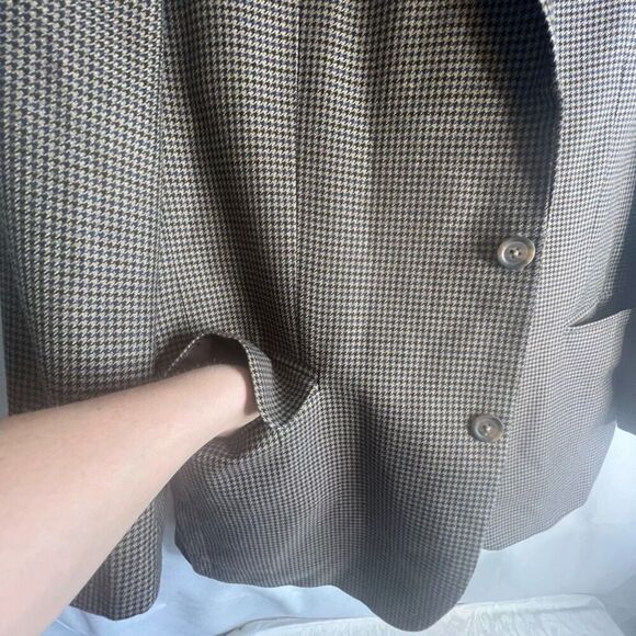 Croft & Barrow Brown Houndstooth Dressy Sports Coat Blazer Men's Size 42R - Picture 7 of 10